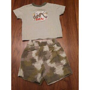 Vintage Kids MiniWear Snake Shorts Outfit size 6-9 M Green
